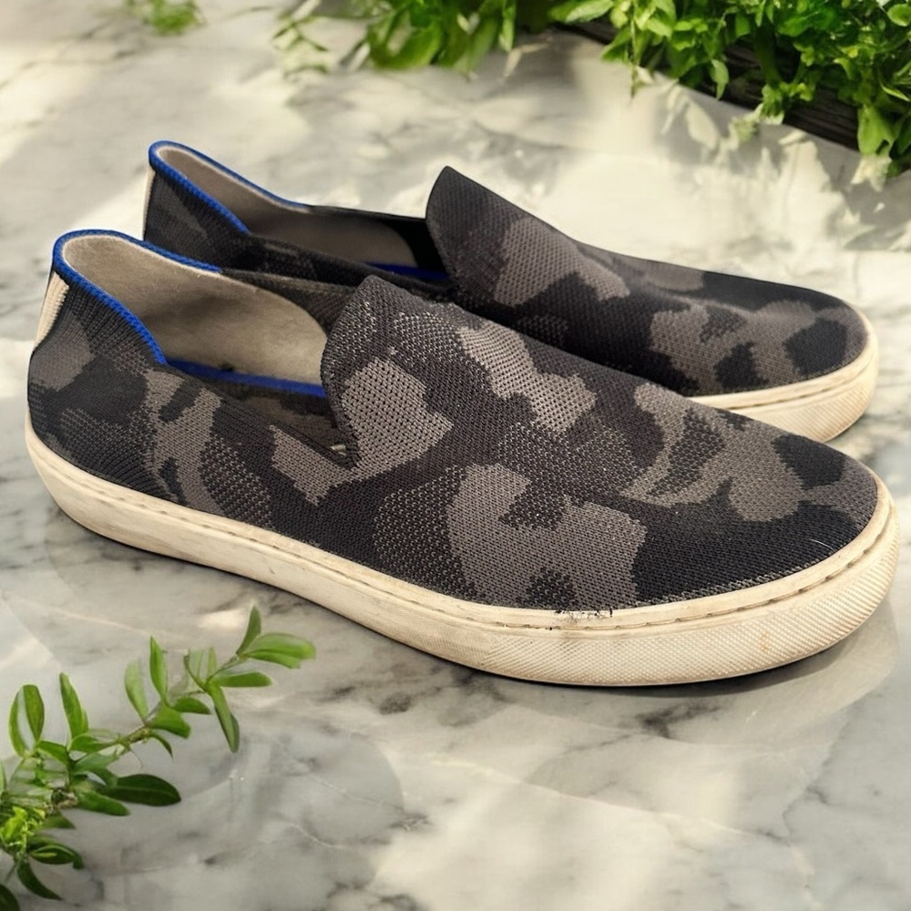 Rothy’s Gray Camo Slip on Sneakers